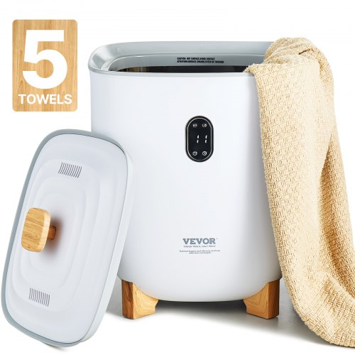 VEVOR 25L großer Handtuchwärmer-Eimer, Handtuchwärmer mit LED-Bildschirm und Heizsäulen unten, intelligenter Handtuchwärmer mit einstellbarem Timer für Badezimmer, Bademantel, Decke und Pyjama, automatische Abschaltung, weiß