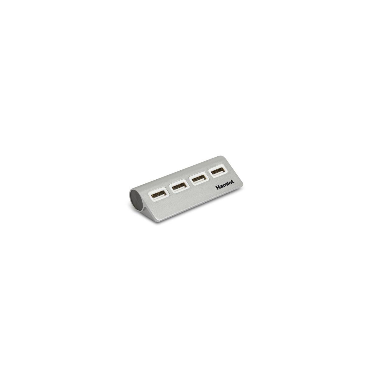 Hamlet Xhub4020al Schnittstellen-hub Usb 2.0 480 Mbit/s Aluminium