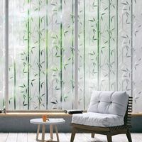 1pc Film Pour Fenêtre Occultant, 45x200cm, Film Pour Fenêtre Anti-regard, Film Pour Fenêtre Motif Bambou, Écran Anti-uv Anti-regard, Film Pour Fenêtre Électrostatique Sans Colle