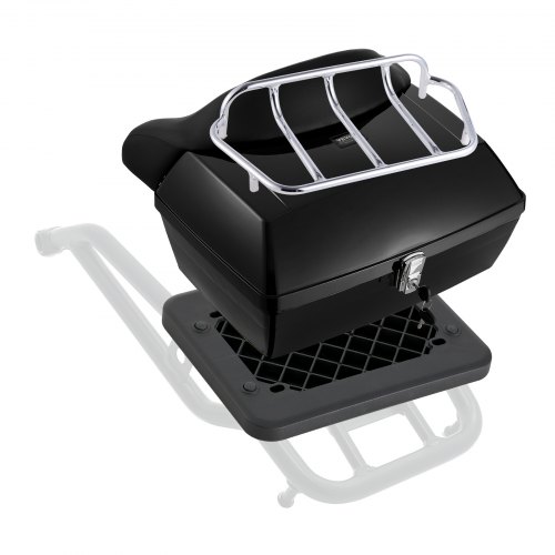 VEVOR Motorrad-Topcase Motorradkoffer 48 L universelle Heckbox aus PP-Material, wasserdichte & abnehmbare Motorrad-Topbox mit Mehrlochboden & Regal Helmkoffer (565 x 500 x 380 mm)