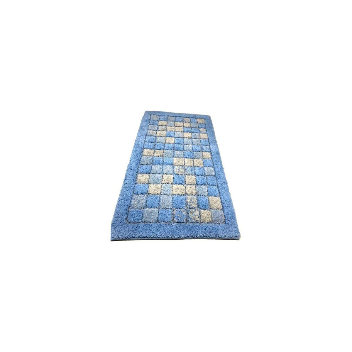 Manifattura Ferro Badezimmerteppich Quarzo Bianco 13678 Blaues Mosaik