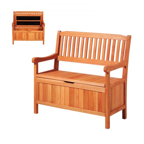 VEVOR Gartenbank, Truhenbank mit Stauraum, Aufbewahrungsbank, Tragkraft bis zu 328 kg, Gartensitzgelegenheit & Veranda-Dekoration, für Terrasse, Garten, Balkon, 106,5x58,5x90,1 cm