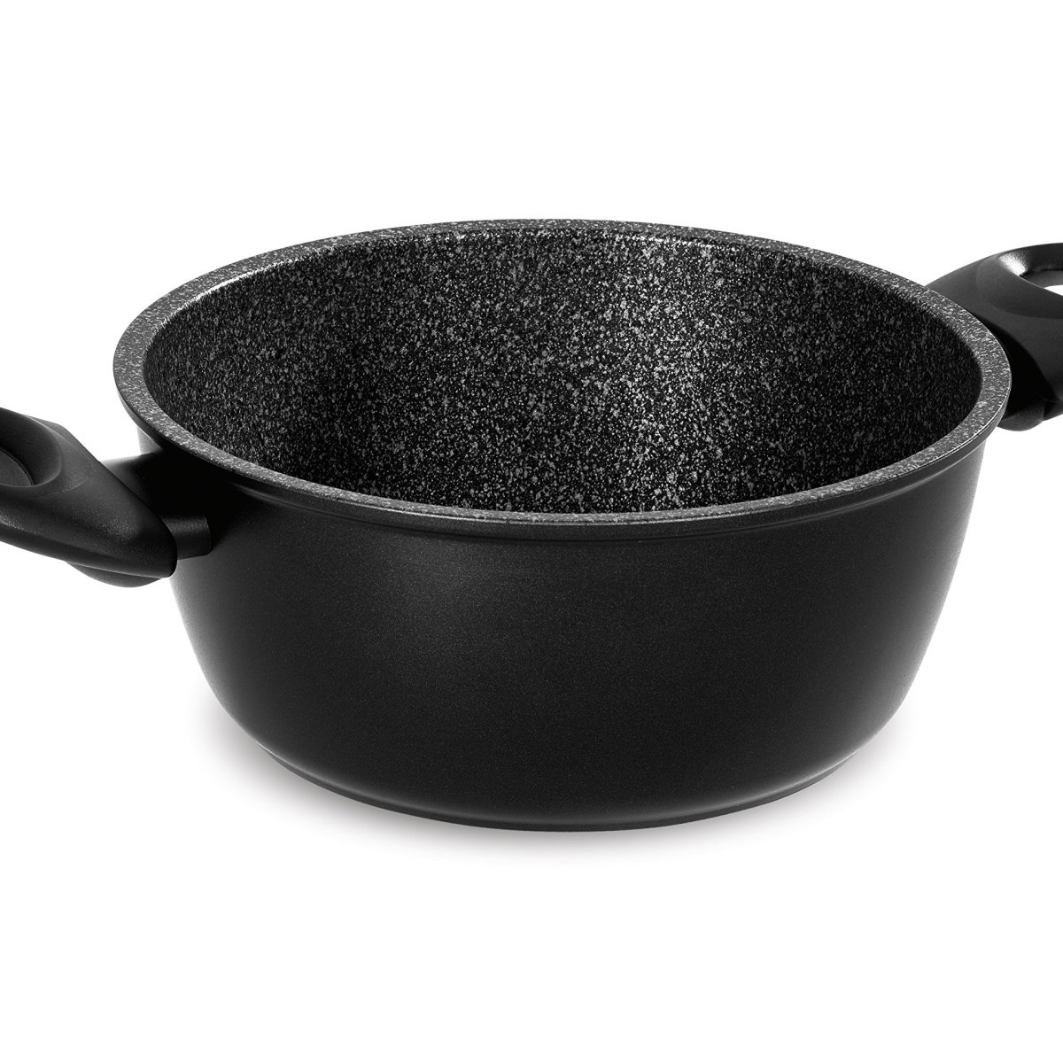 Barazzoni Granitica Extra Stielkasserolle Induktion Aluminium Antihaftbeschichtung Marmotech 16 Cm