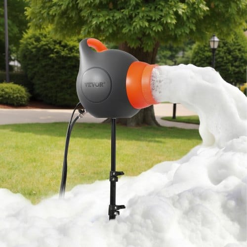 VEVOR Schaumparty Maschine, 115 W Schaummaschine, Schaummacher mit Stativständer, Seifenblasenmaschine, für Garten, Pool, Outdoor-Events, Geburtstage, Feiern & Partys, Grau & Orange