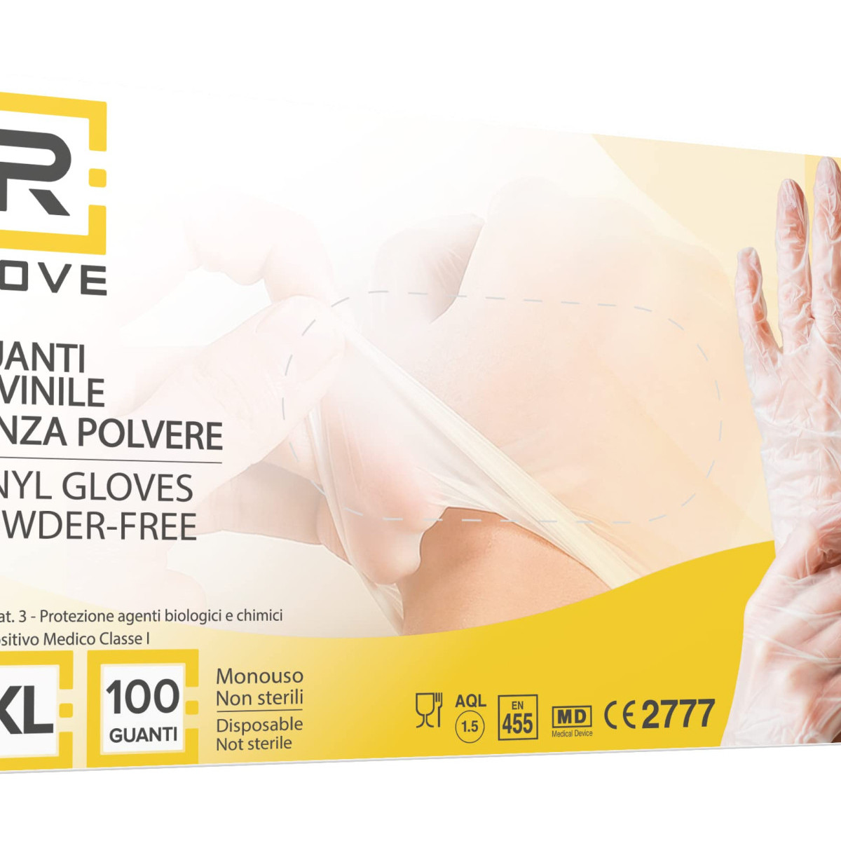 R Move Einweg-vinylhandschuhe, Puderfrei, Für Medizinische Zwecke, Transparent, Größe Xl, 100 Stück