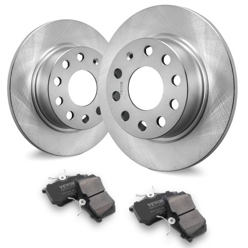 VEVOR Hinterradbremsen-Set, kompatibel mit Audi A3 (8P), VW Golf 5 6, Seat LEON, SKODA OCTAVIA, ALTEA, Bremsscheiben, Keramik-Bremsbeläge, Ersatzset, 253 mm Hinterradscheiben