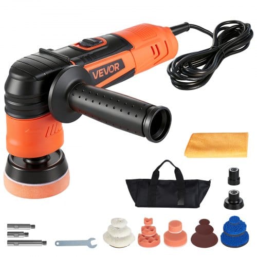 VEVOR Poliermaschine Auto, 30/50/76 mm Rotierender Autopolierer mit 6 Geschwindigkeiten 1000-4500RPM, 600W Schleifmaschinen inkl. Polierpad für Auto, Poliergerät für Wachsen Polieren Kratzerentfernung