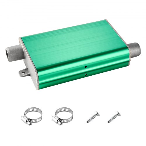 VEVOR Dieselheizungsschalldämpfer Abgasschalldämpfer Set mit 2 Klemmen & Schrauben, Aluminiumlegierung, Standheizungs-Geräuschreduzierer für 2 kW / 5 kW / 8 kW Standheizung