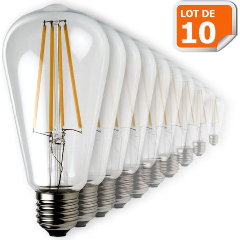 Glühbirnen Rétro E27 7 Watts, 2700 K, 950 Lm, Abmessungen 64 X 143 Mm, Beleuchtung Wirtschaftlich Und Langlebig