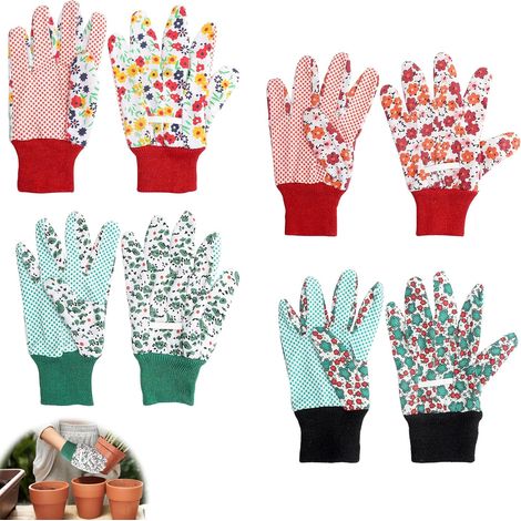 Set Von 4 Handschuhe Gartenarbeit Antidérapants Und Résistants Aux Épines - Handschuhe Garten Confortables Mit