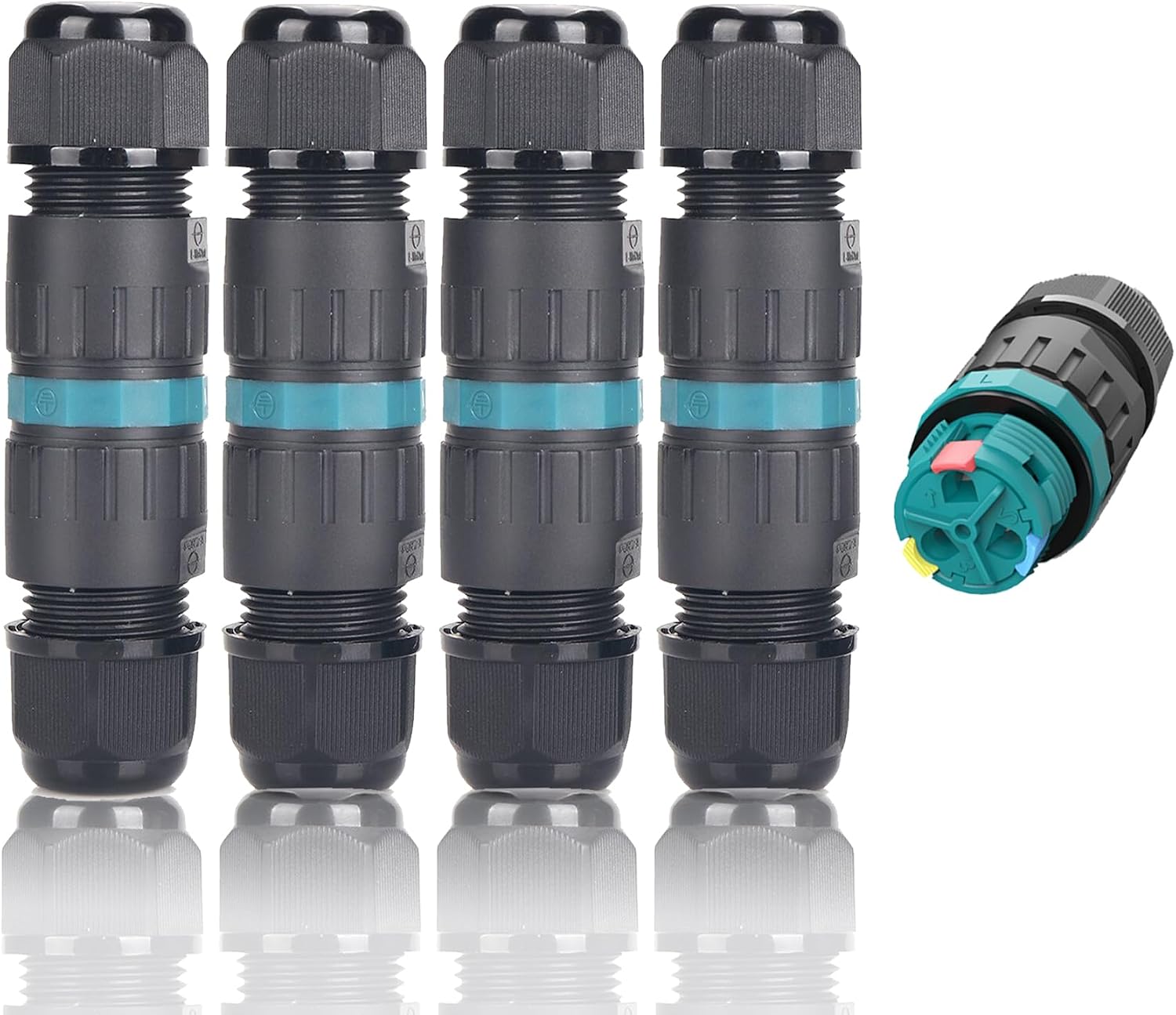 Set Von 4 Connecteurs Câbles Étanches Ip68 Ø4mm-ø12mm Tüv – Zuverlässig Und Benutzerfreundlich – Langlebig Und Praktisch