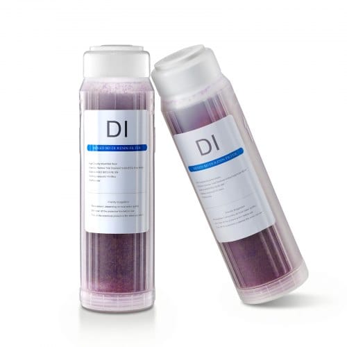 VEVOR 2x Deionisiertes Wassersystem für Autowäsche Ersatzfilter, Duale 0,5L Farbwechselnde DI-Harz-Filterkartuschen für Deionized Autowaschanlage, Nachfüllpack 25,1 cm für Entionisiertes Wassersystem