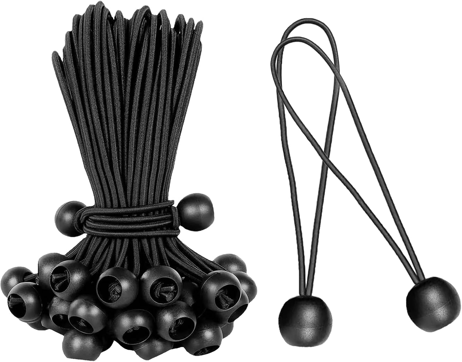Tendeur Elastique, 75 Stück Tendeur Plane, 15 Cm Tendeur Bache, Tendeur Elastique Mit Boule, Schwarz, Für Bâches,