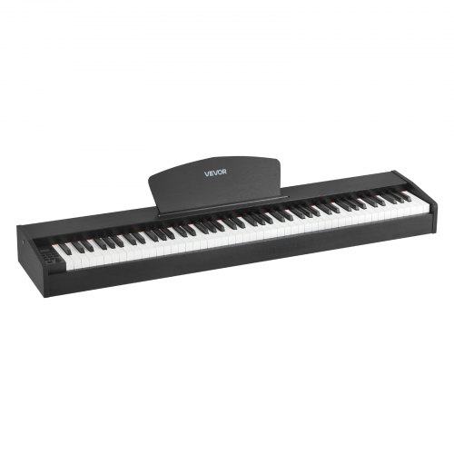 VEVOR Gewichtetes Digitalpiano, 88 Tasten vollgewichtet, E-Piano Doppeltastatur & Lautsprecher mit Notenständer, Sustain-Pedal, Aufnahmefunktion, 280 Töne, Kabellose Verbindung, für Anfänger, Schwarz