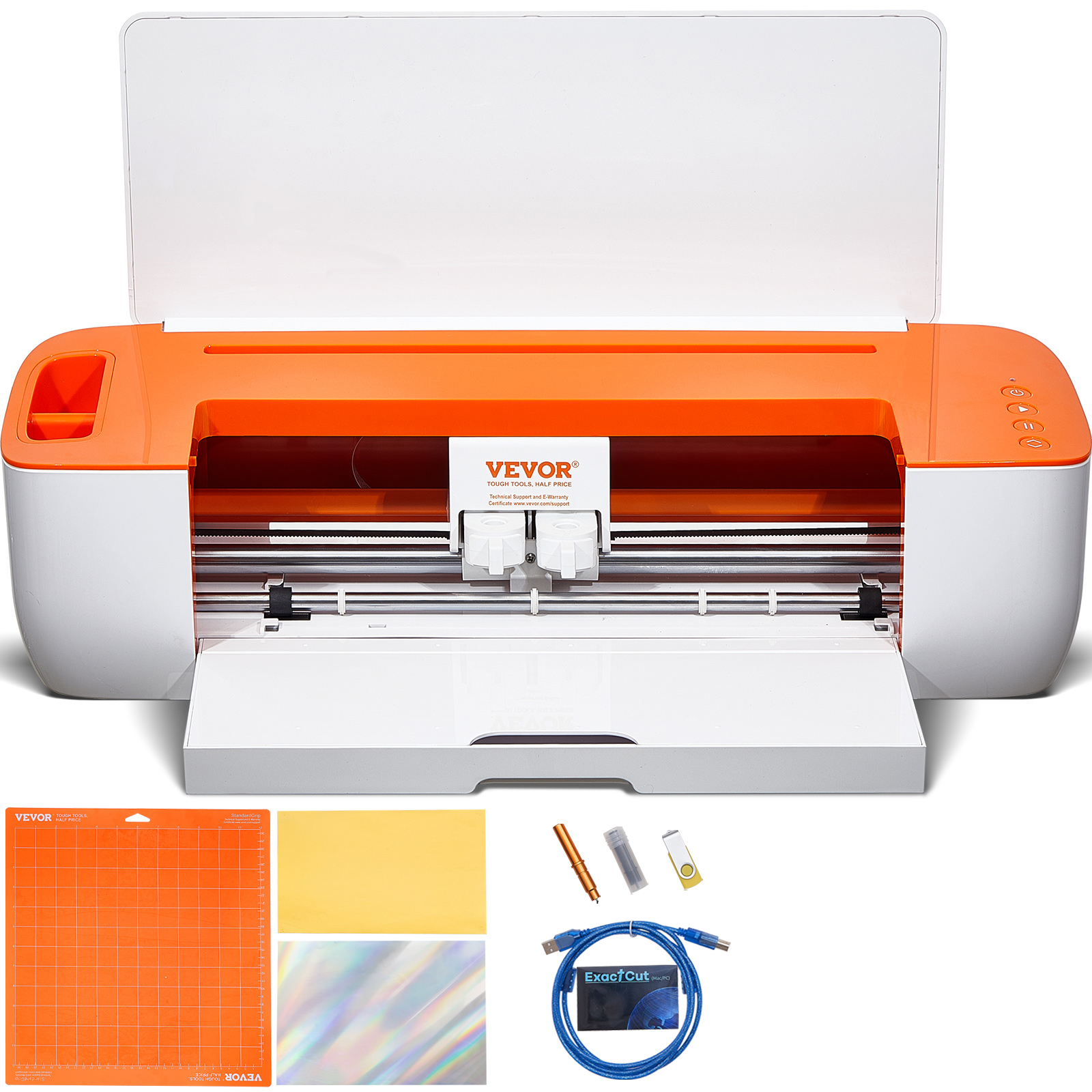VEVOR Vinyl-Schneidemaschine, DIY-Schneidemaschine mit Bluetooth-Konnektivität, Kompatibel mit iOS, Android, Windows & Mac, Umfangreiche Designs enthalten, Individuelle Karten, Heimdekoration