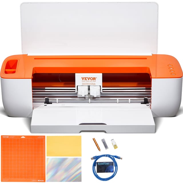 VEVOR Vinyl-Schneidemaschine, DIY-Schneidemaschine mit Bluetooth-Konnektivität, Kompatibel mit iOS, Android, Windows & Mac, Umfangreiche Designs enthalten, Individuelle Karten, Heimdekoration