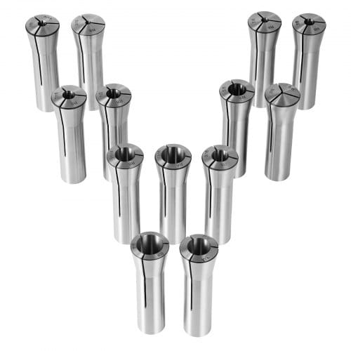 VEVOR 13-teiliger Präzisions-R8-Spannzangensatz, 1/8-7/8 Zoll (3,2-22,2 mm), Kohlenstoffstahl-Spannzangenfutter 30 μm TIR für Fräsmaschinen, Bohrmaschinen, Bohrmaschinen, Bearbeitungszentren