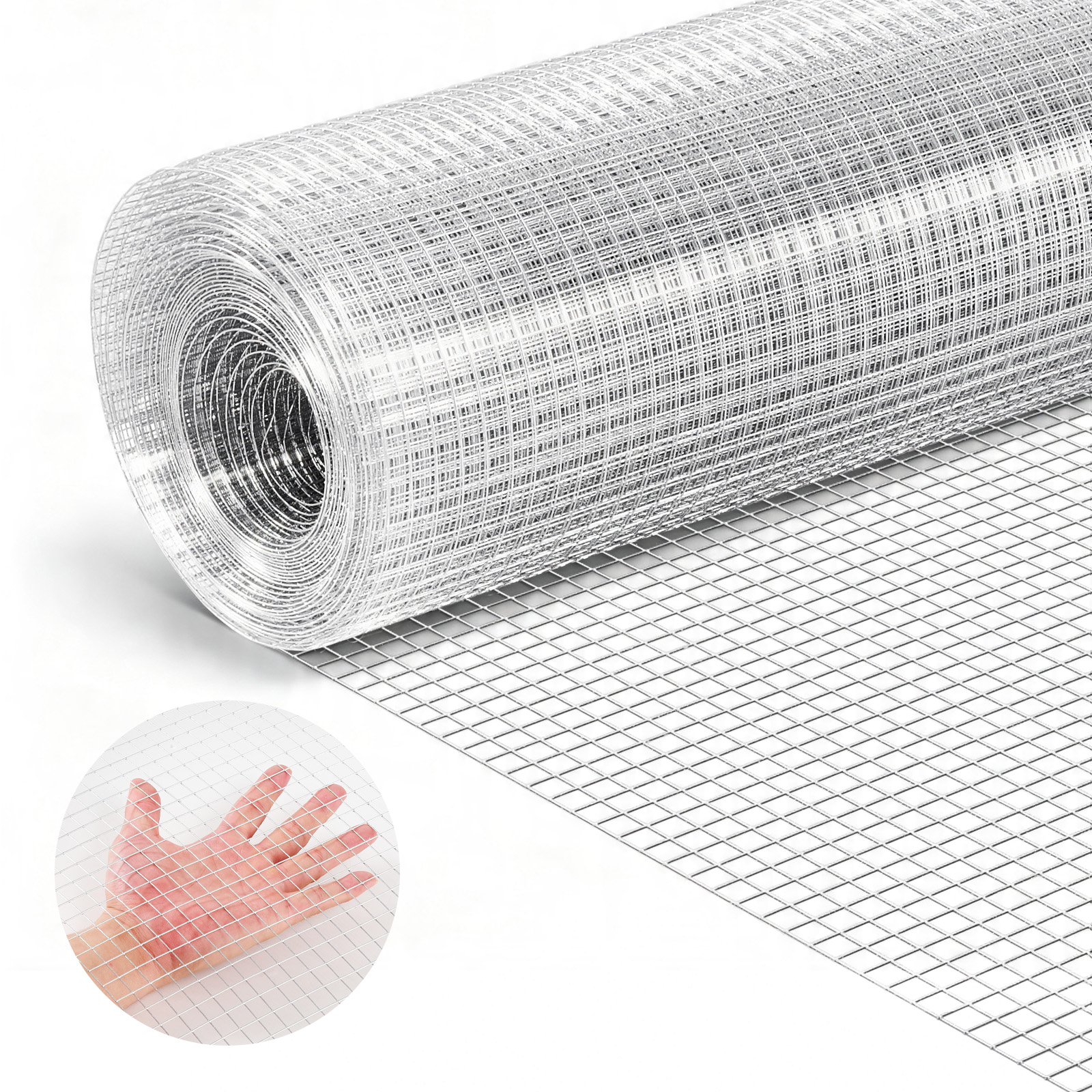 Vevor Drahtgitter Feinmaschig 1,5x15,2 M Maschendraht Φ0,912 Mm, 12,7x12,7 Mm Masche Feuerverzinkt, Drahtgitterrolle, Volierendraht, Kaninchendraht, Hühnerdraht, Hasendraht, Für Geflügelkäfige