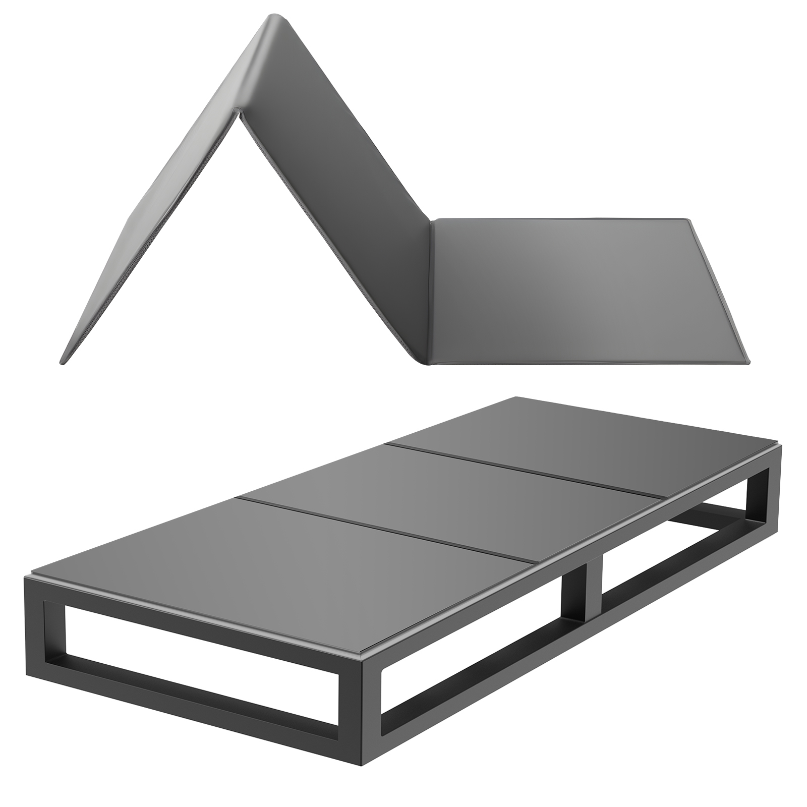 Vevor Bunkie Board Twin Size, 190,5x96 Cm Faltbares Matratzenstützbrett Mit Klettbändern, Pp-kern Mit 600d Oxford-gewebe, Anti-durchhängen Für Metallrahmen, Etagenbetten & Schlafsofas