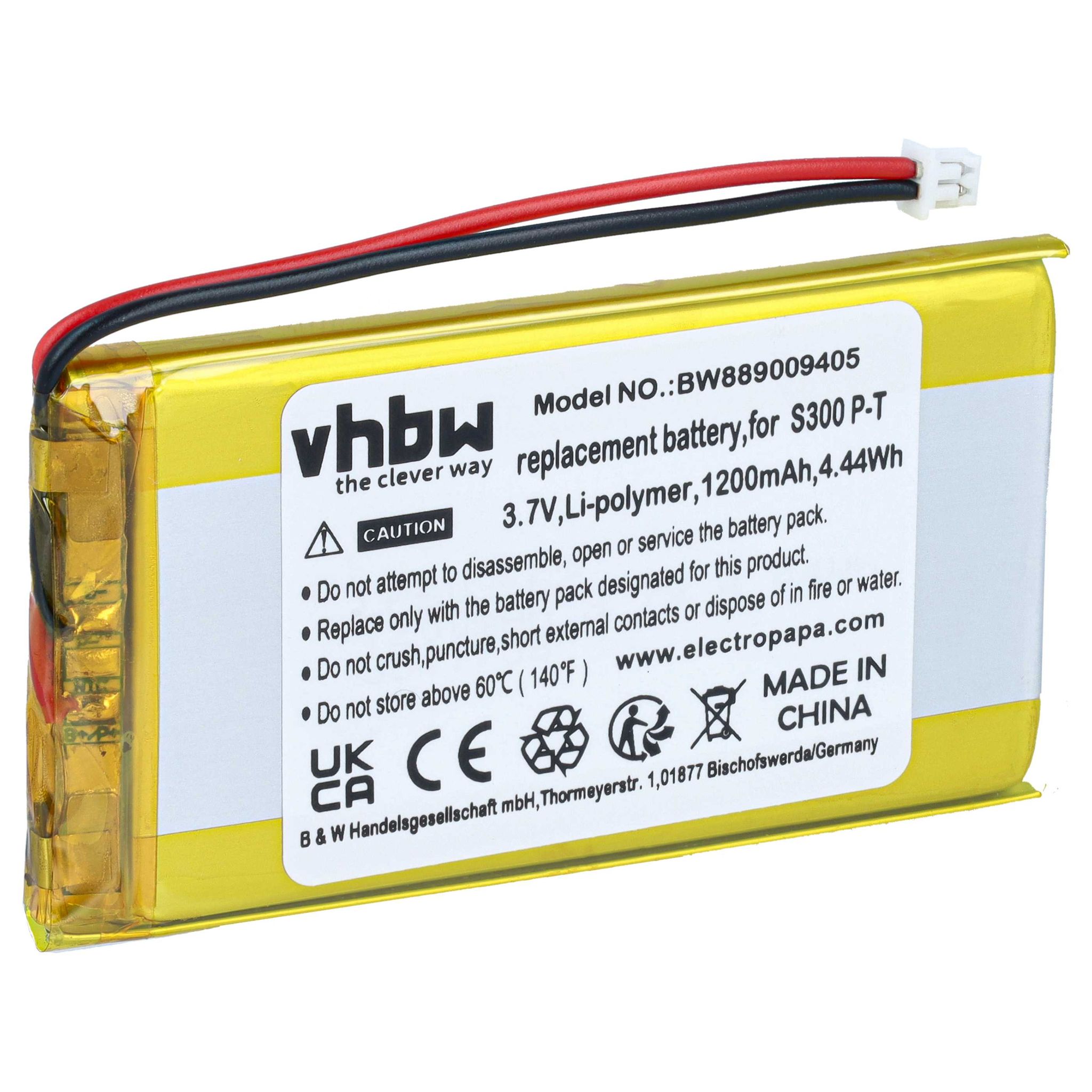 Vhbw Akku Kompatibel Mit Elicom S 300 Pm-z, S 300 P-t, S 300 Pm, S 300 M Für S 300 P, S 200, S 300 F Waage (1,2 Ah, 3,7 V, Li-polymer)
