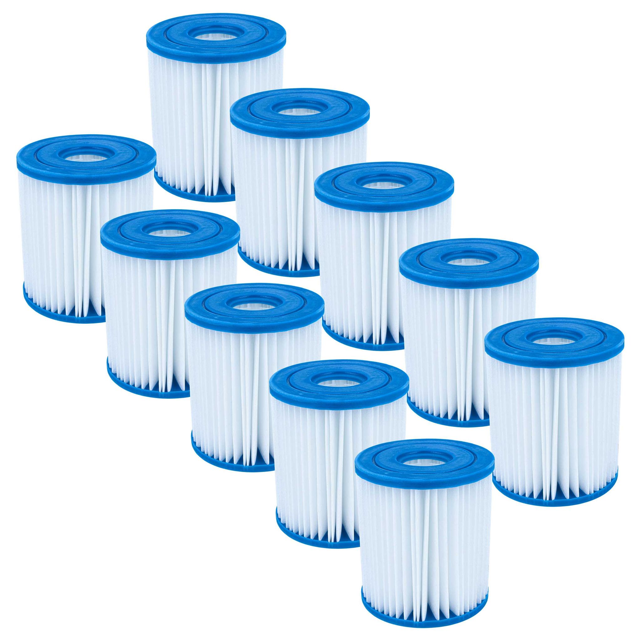 Vhbw 10x Filterkartusche Kompatibel Mit Intex 28125eh, 28121eh Easy Set Poo Swimmingpool, Filterpumpe - Wasserfilter Blau Weiß