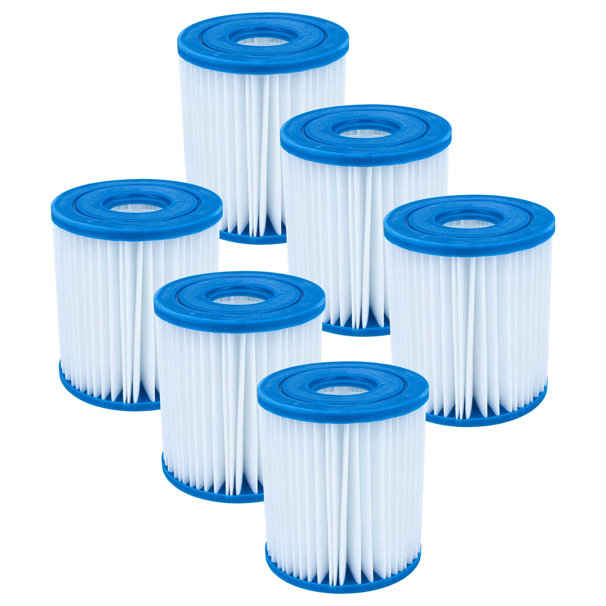 Vhbw 6x Filterkartusche Kompatibel Mit Intex 28125eh, 28121eh Easy Set Poo Swimmingpool, Filterpumpe - Wasserfilter Blau Weiß