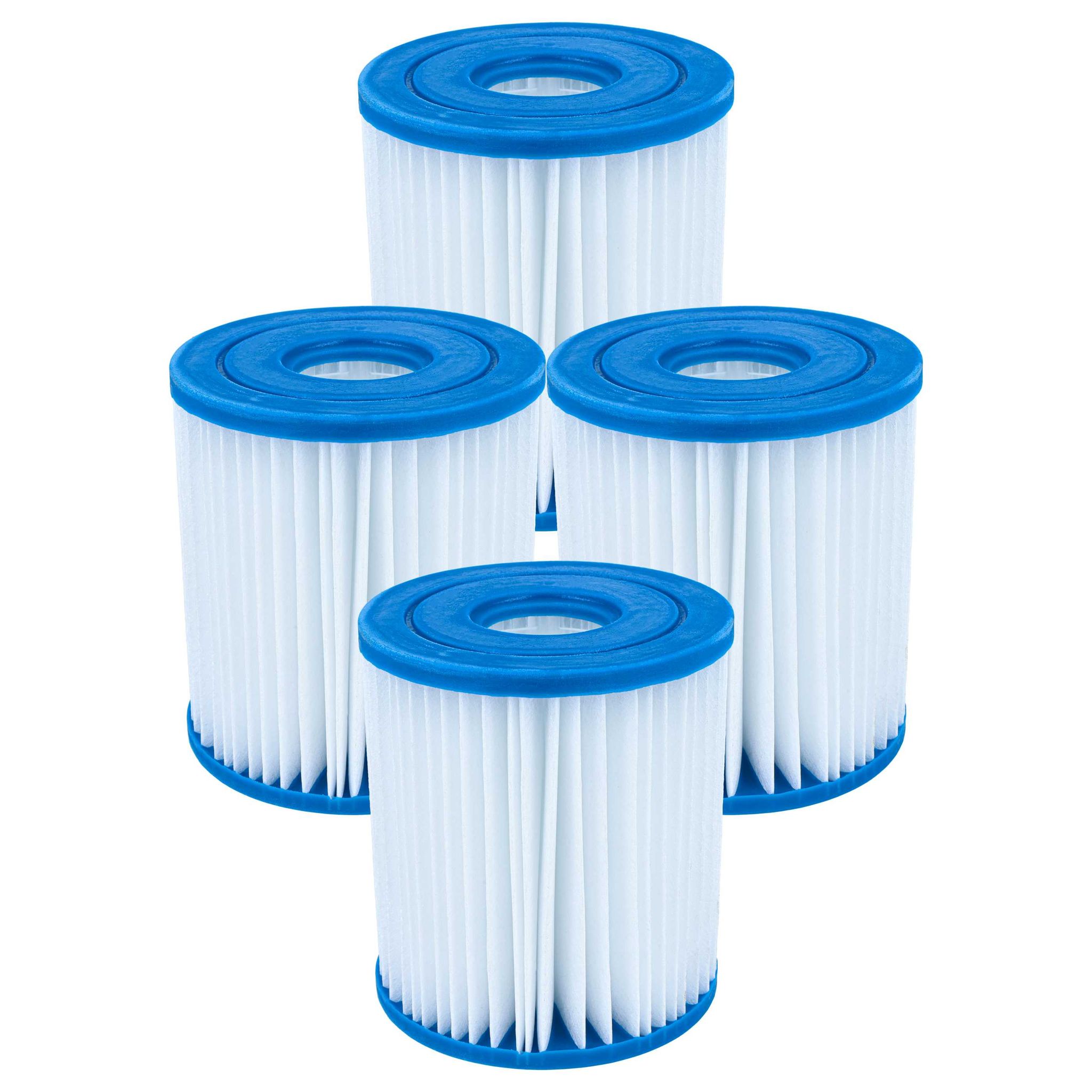 Vhbw 4x Filterkartusche Kompatibel Mit Intex Ocean Reef Pool Swimmingpool, Filterpumpe - Wasserfilter Blau Weiß