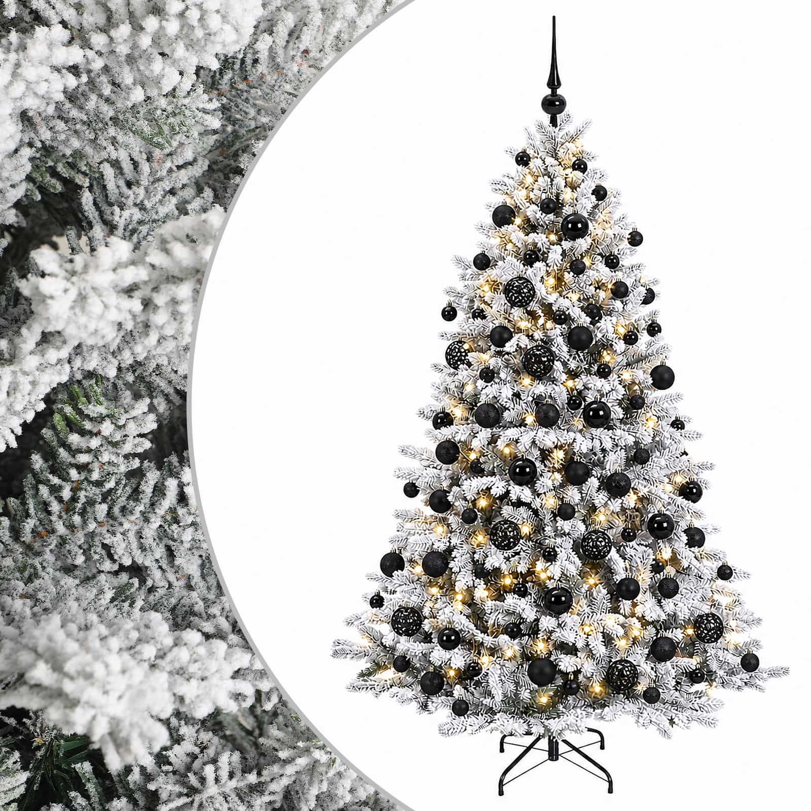 Künstlicher Weihnachtsbaum Mit Weihnachtskugel 180 Cm 300 Leds Vidaxl