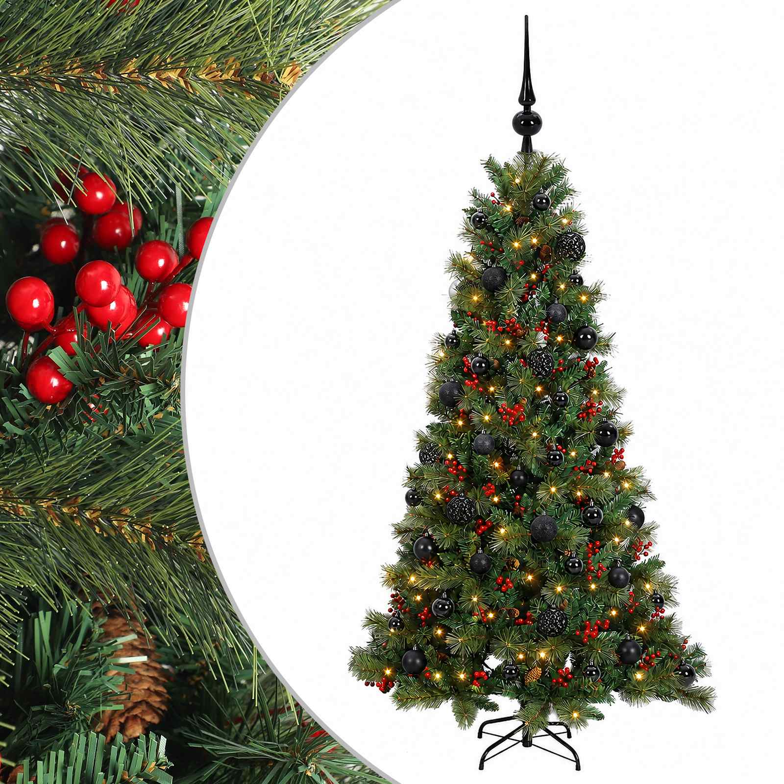 Künstlicher Weihnachtsbaum Mit Weihnachtskugel 150 Cm 150 Leds Vidaxl