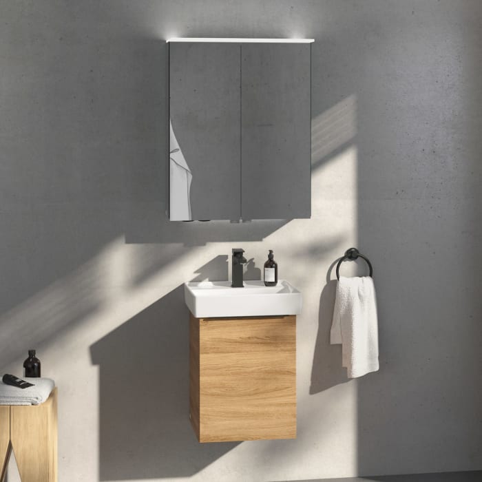 Villeroy & Boch Taro Waschtisch Mit Unterschrank Und Led-spiegelschrank 45 Cm, Türanschlag Rechts