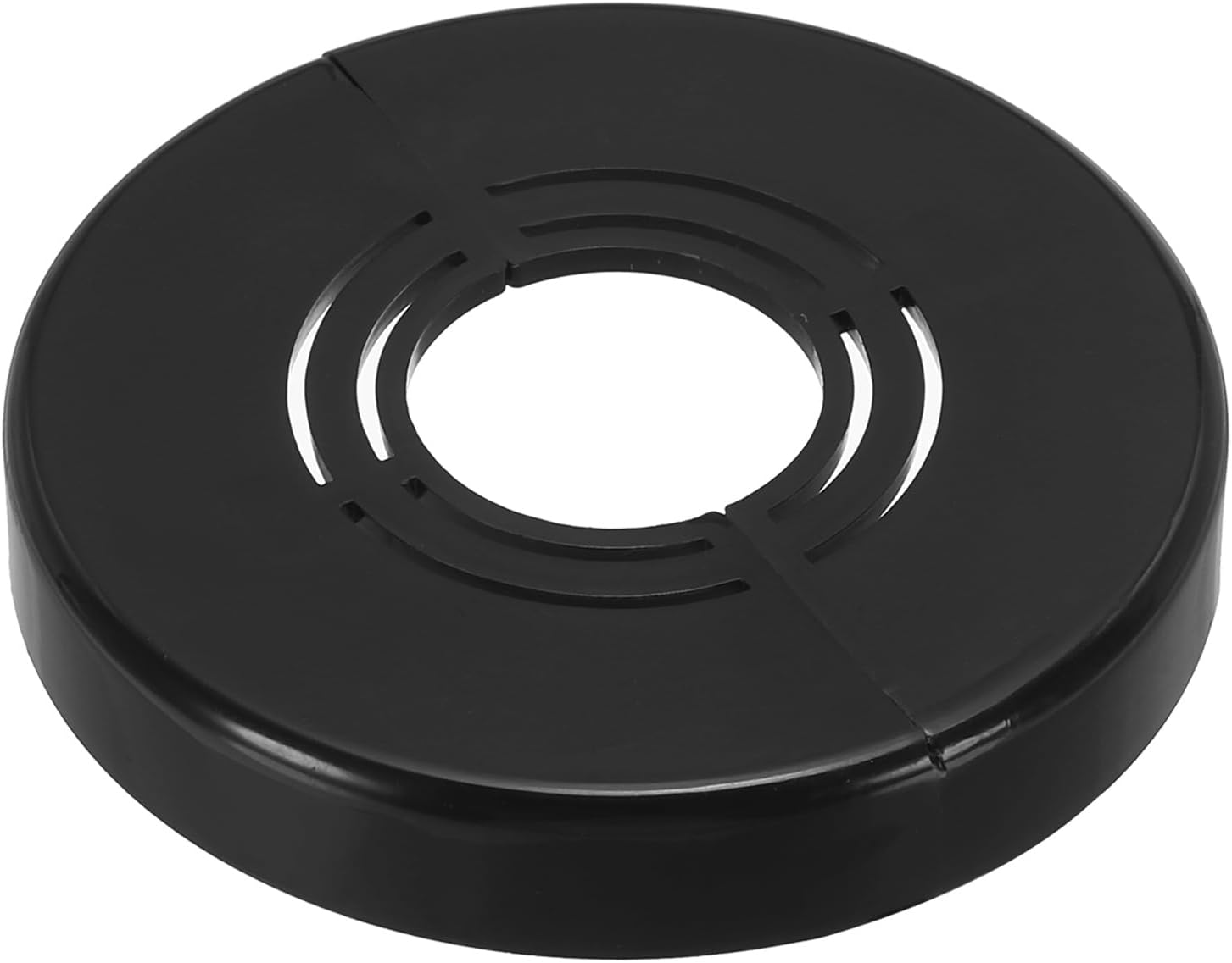 Geschlitzte Wandrosette (0,8 / 1 / 1,3 Zoll Durchmesser), Runde, Zuschneidbare Abs-abdeckplatte (0,4 Zoll Dick) Mit Clip-system Für Wasserleitungen Und Armaturen – Schwarz
