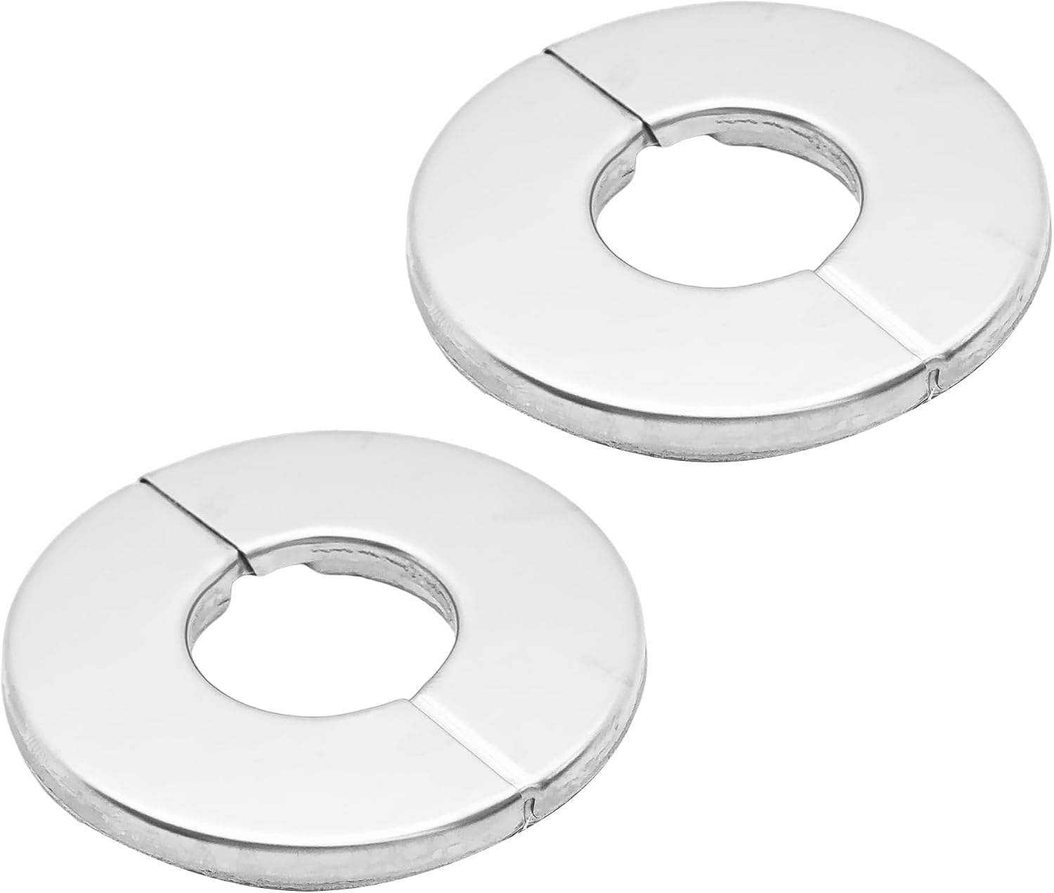 Set Aus 2 Geschlitzten Rohrabschlussmanschetten (25 Mm / 1 Zoll Durchmesser) Aus Edelstahl 304 – Selbstklebende Runde Rosettenabdeckung Für Wasserleitungen (küche, Badezimmer, Waschküche)