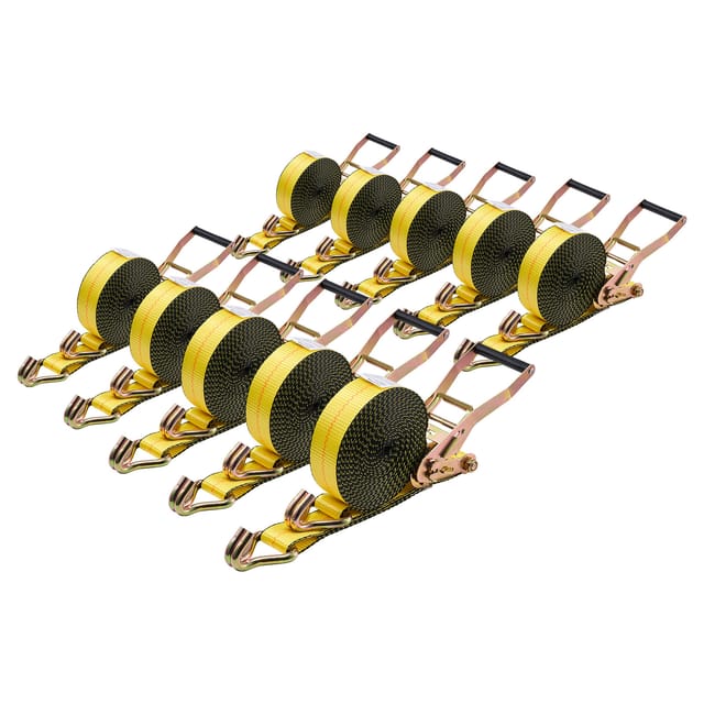VEVOR Spanngurte, 50,8x9144 mm, Hochleistungs-Zurrgurte mit Doppel-J-Haken, Bruchlast 4536 kg, Ratschenmechanismus für Umzüge, Anhänger, Motorräder, Kajaks, Autodächer, 10er-Pack