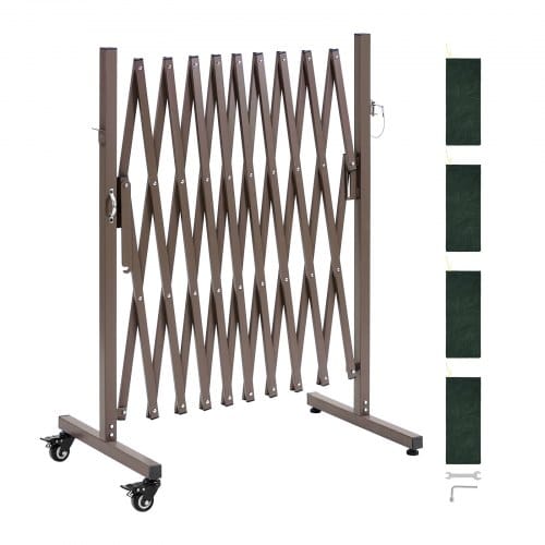 VEVOR Scherengitter Ausziehbar Absperrgitter mit Feststellbaren Rollen Scherensperre Max. 3,07 m Verstellbar, Outdoor Mobiles Schutzgitter für Warnwirkung Metallbarrikade für Außenbereich & Industrie