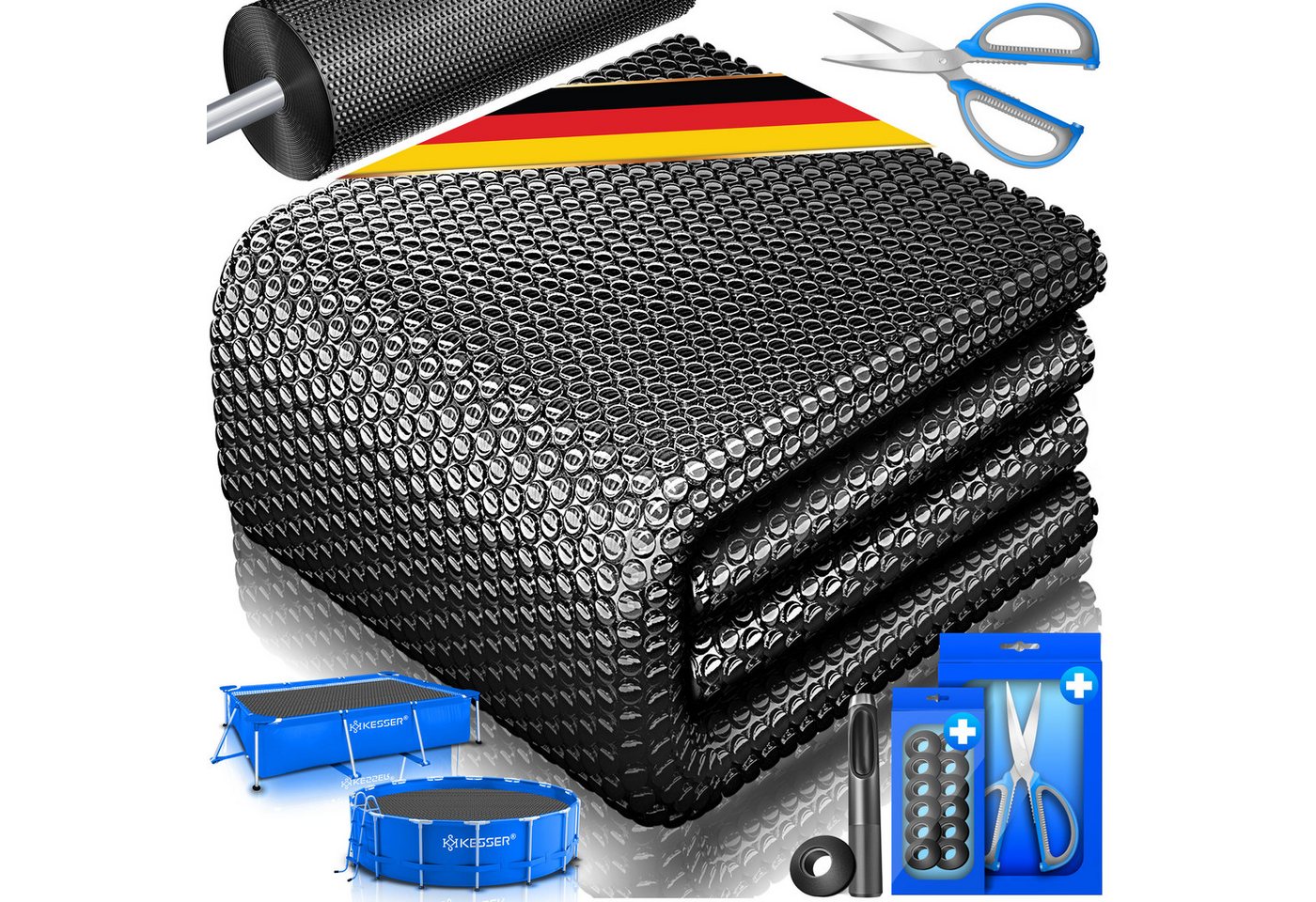 Kesser® Pool-solarfolie 400 Μm, Zuschneidbar - Schwarz, 260 X 160 Cm Bild 2