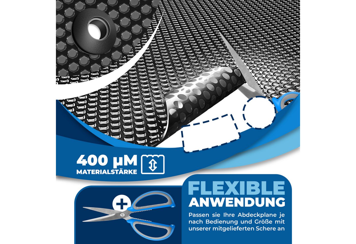 Kesser® Pool-solarfolie 400 Μm, Zuschneidbar - Schwarz, 260 X 160 Cm Bild 5