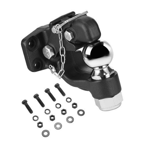 VEVOR Anhängerkupplung, 9070 kg, Anhängerkupplungs-Empfängerhaken-Kombination 2-5/16-Zoll-Kugelkopf, passend für 6,35-7,62cm große Lünettenringe mit Montagesatz, schwarze Pulverbeschichtung