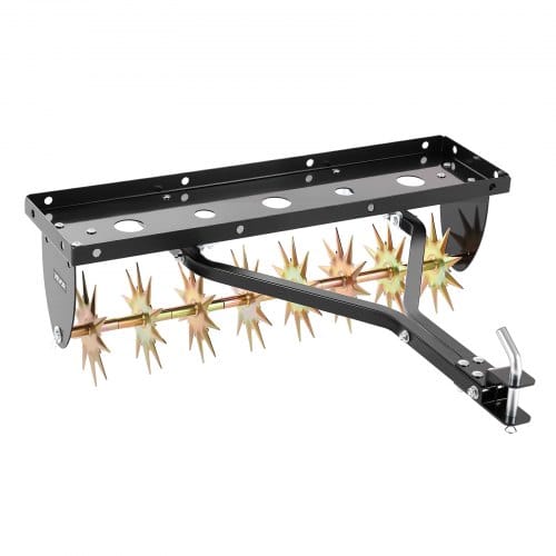 VEVOR Rasenlüfter für Aufsitzmäher 82 cm, Aerifizierer für Rasen mit 5 cm Arbeitstiefe, Rasenbelüfter 45 kg Belastbar aus Stahl für Rasentraktor, Rasenpflege für Verdichtete Böden Hof Garten, Schwarz