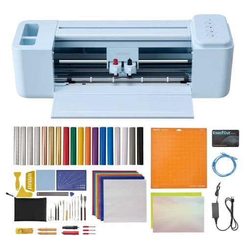 VEVOR Vinylschneidemaschine 30 cm, Schneideplotter/Plottermaschine mit Tastensteuerung & Material- und Werkzeugset, Kompatibel mit Mac/Windows/Android/iOS, für Bastelarbeiten Karten Wohnaccessoires