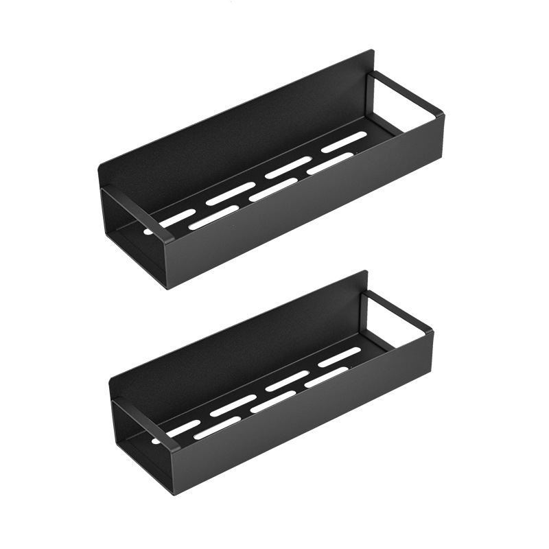 Magnetisches Gewürzregal Für Kühlschrank, Magnetischer Gewürzorganizer, Magnetisches Gewürzregal Mit 4 Haken Für Kühlschrank, Backofen Und Mikrowelle (2-teilig, Schwarz)
