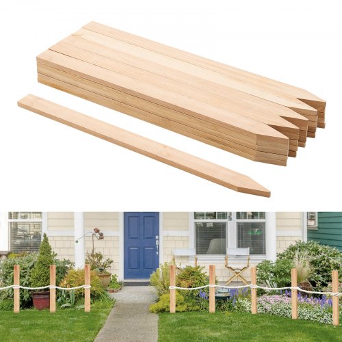 VEVOR Holzpfähle, 25 Stk. 12,7x38,1x609,6 mm Holzpflöcke, Holzpfosten mit scharfer Spitze, Zaunpfähle aus Tannenholz, Wegweiser für Schlammzäune, Hinterhofbegrenzungen, Grundlinien