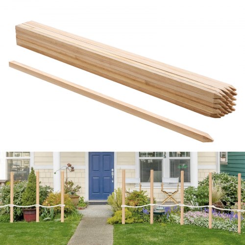 VEVOR Holzpfähle, 25 Stk. 19,05x19,05x1219,2 mm Holzpflöcke, Holzpfosten mit scharfer Spitze, Zaunpfähle aus Tannenholz, Wegweiser für Schlammzäune, Hinterhofbegrenzungen, Grundlinien