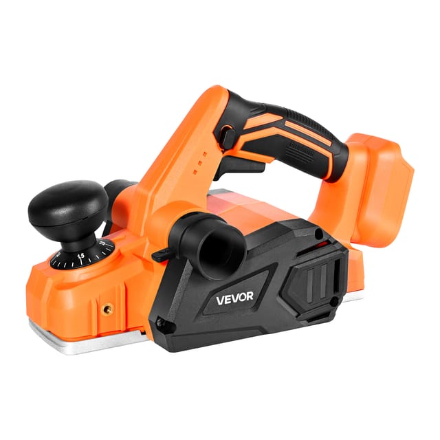 VEVOR Akku-Hobel, 82 mm Schnittbreite, 15000 U/min Elektrohobel für Holz mit bürstenlosem Motor, einstellbare Schnitttiefe für die Holzbearbeitung, kompatibel mit VEVOR 18-V-Akku (nur Werkzeug)