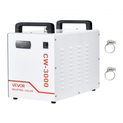 VEVOR Industrieller Wasserkühler CW-3000, Industrie-Wasserkühler-Kühlsystem mit 9-L-Tank, 10 L/min Durchfluss, Kühlgerät mit Hochgeschwindigkeitslüfter, für Lasergravur-&-schneidmaschinen