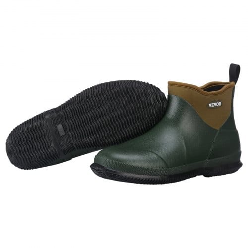 VEVOR Knöchelstiefel, Regenstiefel, rutschfeste Gummistiefel mit Knöchelriemen, Schutzschuh, isolierte Schlammstiefel, ideal zum Wandern, Angeln, Jagen oder für die Gartenarbeit, Größe 11 US