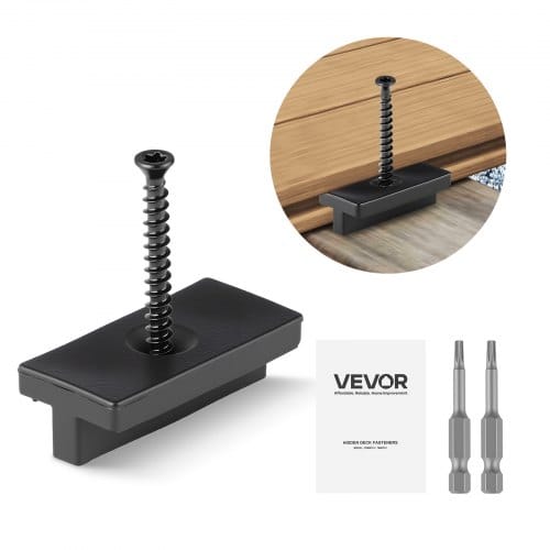 VEVOR 500x versteckte Befestigungen, Abstandshalter Terrassendielen, universelle Verbund-Clips & Kunststoffbefestigungen mit Schrauben, geeignet für 5,5-mm-Plattenabstände & 7 mm Plattenhöhe