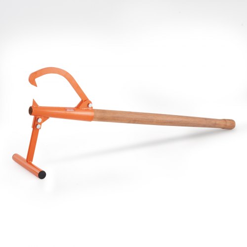 VEVOR Fällheber, 1180 mm, Stammheber mit Holzgriff, Stammwender mit verstellbarem Wendehaken, Forsthaken, Fällhilfe für Stämme bis zu φ 38 cm, Holzheber zum Rollen, Schneiden & Anheben von Stämmen