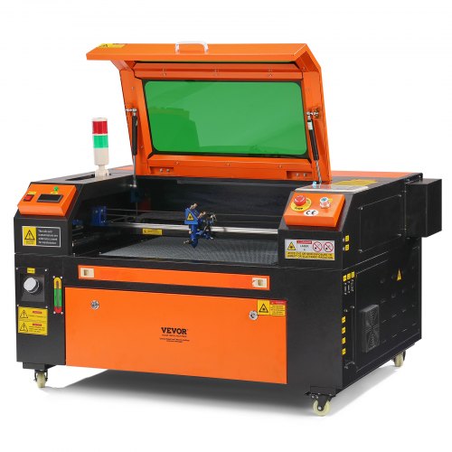 VEVOR 60 W CO2-Lasergravierer, 400x600 mm, 500 mm/s Laserschneidmaschine mit 2-Wege-Pass-Air-Assist, kompatibel mit LightBurn, CorelDRAW, AutoCAD, Windows, Mac OS, Linux, für Holz, Acryl, Stoff