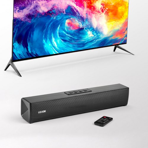 VEVOR Soundbar für Smart TV, 2.0-Kanal, 450 mm kompakte TV-Lautsprecher für Projektor, Bluetooth-AUX-Anschluss, Fernbedienung, 80-W-Surround-Soundsystem für PC-Heimkino-Audio