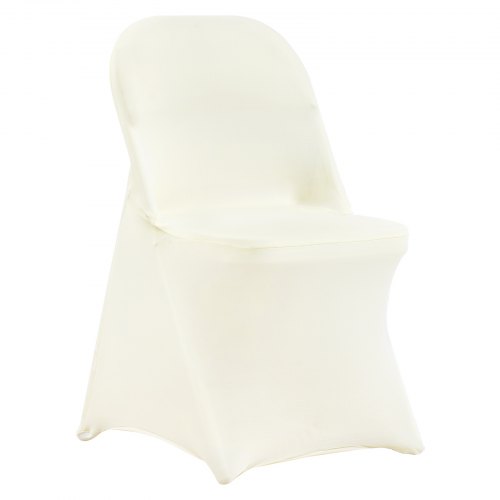 Vevor Stuhlhussen Für Klappstühle Aus Elastischem Spandex, Kurzer Stuhlbezug, Abnehmbare & Waschbare Schonbezüge, Für Hochzeit, Urlaub, Bankett, Party, Feier (30 Stück, Elfenbeinweiß)